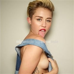 Miley Cyrus Repeatedly Slips A Nipple In Outtake Photos