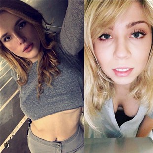 Jennette Mccurdy S Hanging Cleavage Vs Bella Thorne S Underboob
