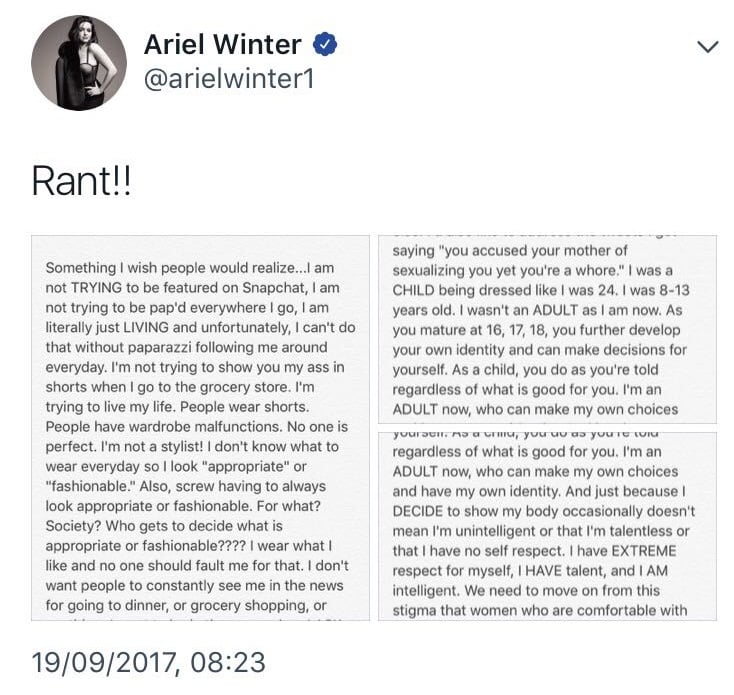 Ariel Winter’s Boobs Rip Through Her Shirt