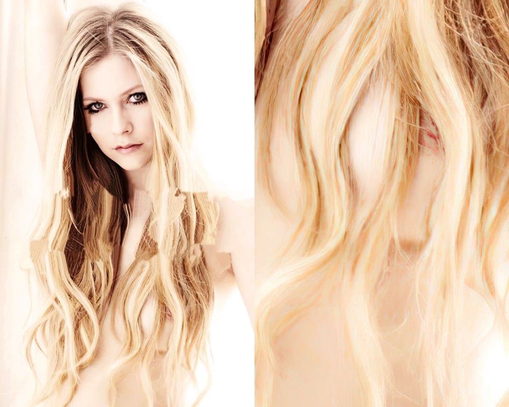 Avril Lavigne topless nip slip