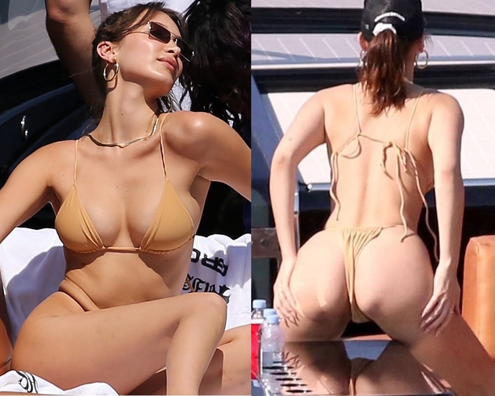 Bella Hadid Spreads Her Ass Cheeks In A Thong