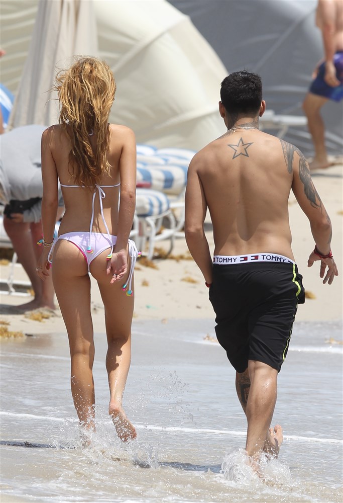 Bella Thorne In A Tiny Thong Bikini On Miami Beach
