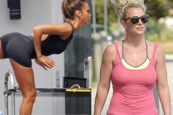 Jessica Alba’s Ass And Britney Spears Nips Working Out