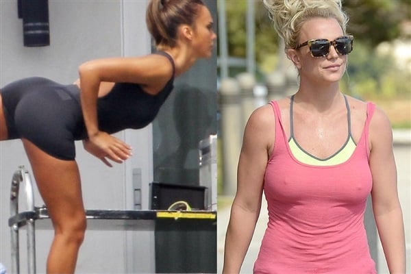 Jessica Alba S Ass And Britney Spears Nips Working Out