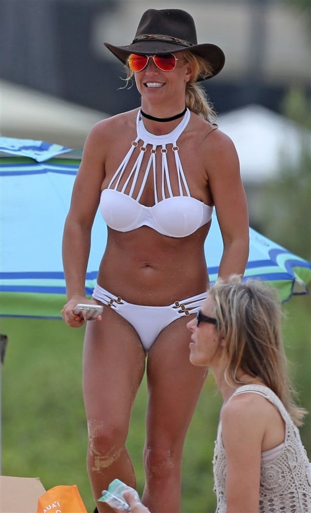 Britney Spears Nipple Slip Bikini Beach Candids
