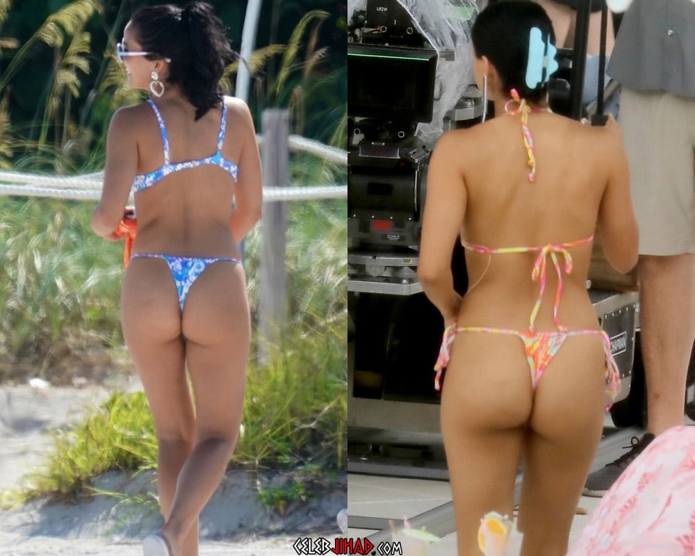 Camila Mendes Flaunts Her Ass In Thong Bikinis
