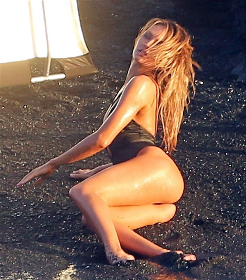 Candice Swanepoel Censored Topless Beach Pics