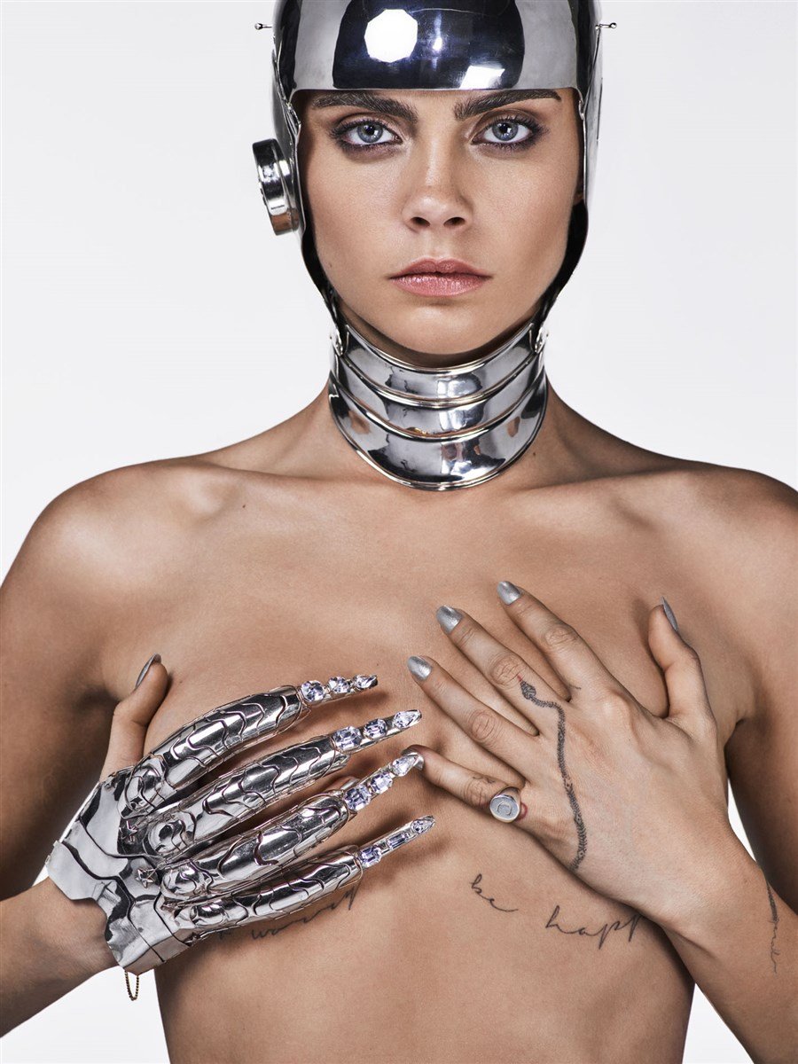 Cara Delevingne’s Futuristic Nipples In GQ
