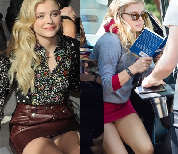 Chloe Grace Moretz Two Upskirt Panties Flashes In Two Days