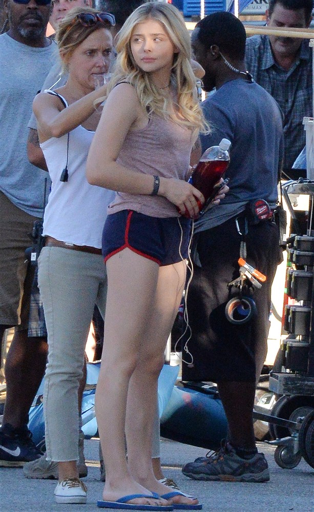 Chloe Grace Moretz Out In Dirty Booty Shorts