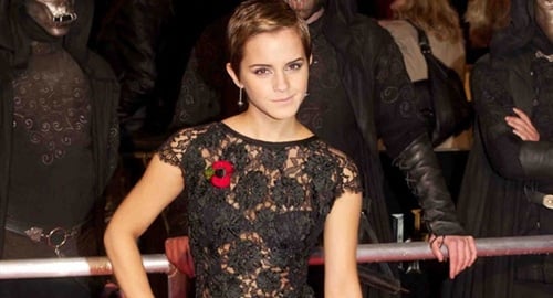 Emma Watson In See Through Top And Feathers