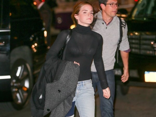 Emma Watson Shows Off Her Bra In A See Through Top