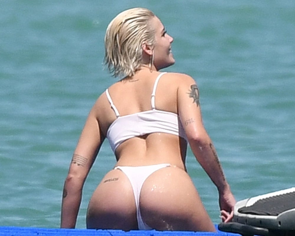 Halsey thong bikini ass