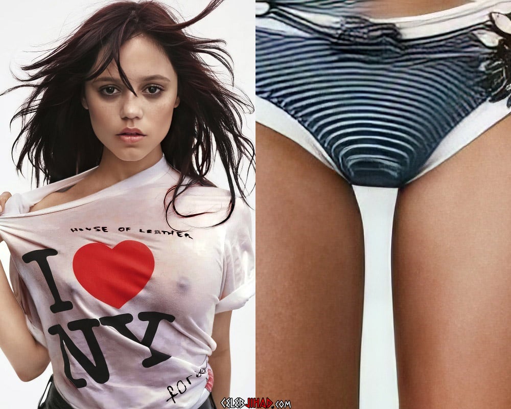 Jenna Ortega Shows Off Her Nipples And Panties Covered Mound
