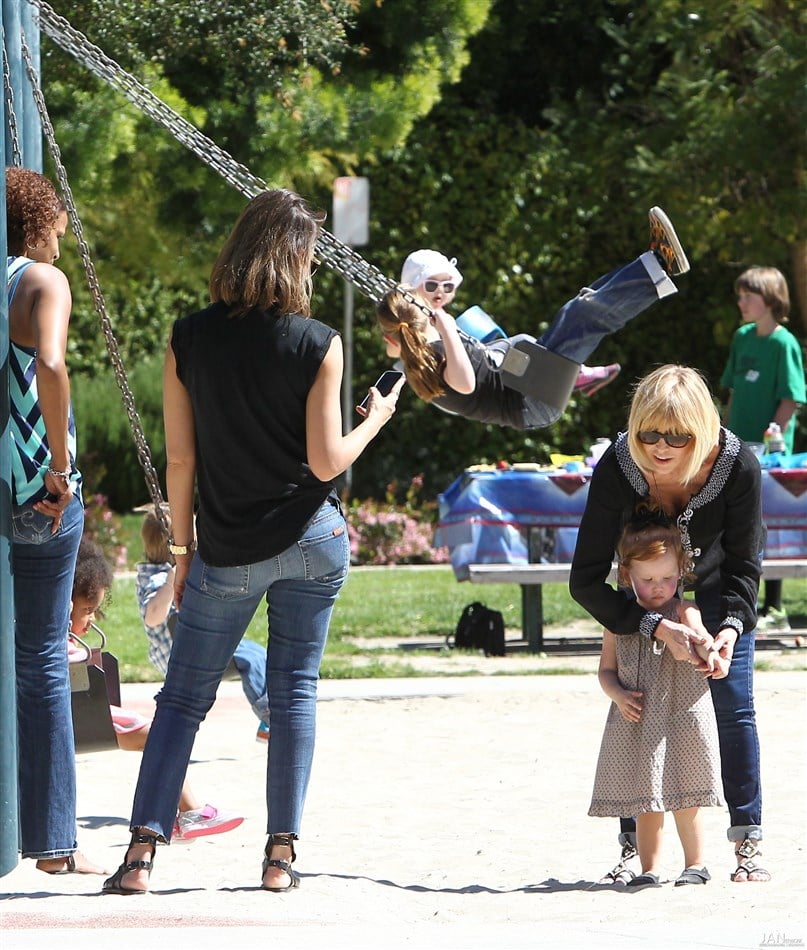 Jessica Alba Creeps On Kids At The Park