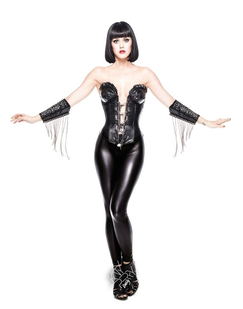 Katy Perry In Slutty Leather Bodysuit