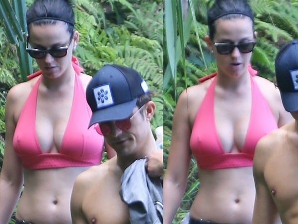 Katy Perry In A Bikini Top While Hiking With Orlando Bloom