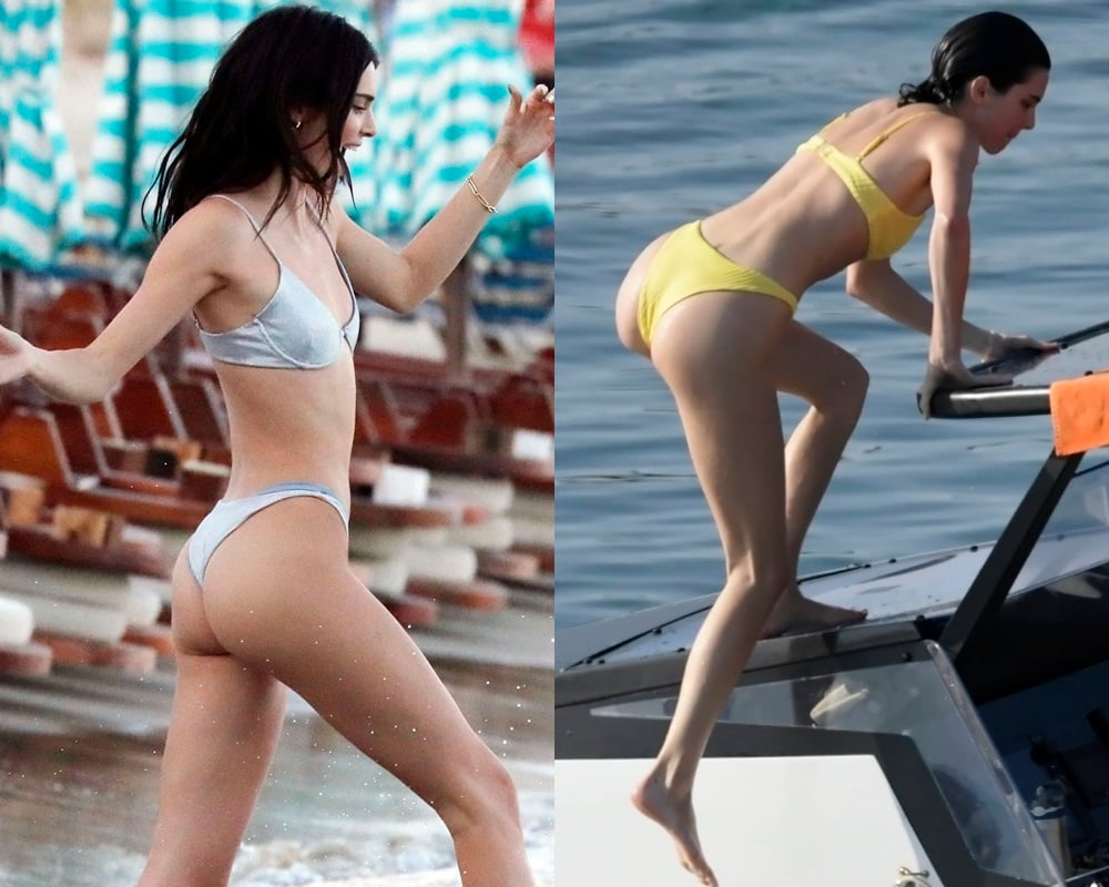 Kendall Jenner Scrawny Ass Thong Bikini Candids