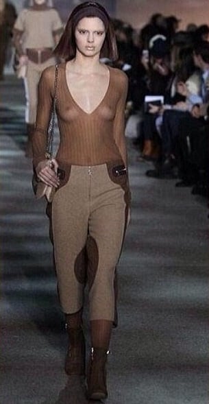 Kendall Jenner Shows Her Breasts In A Sheer Top