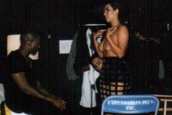 Kim Kardashian topless.