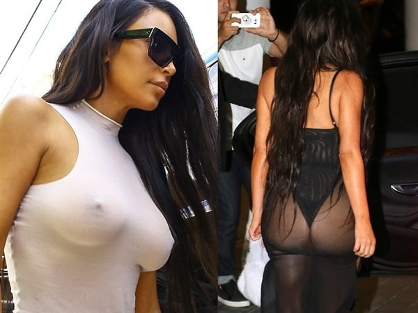 Kim Kardashian With Her Tits And Ass Hanging Out In Miami