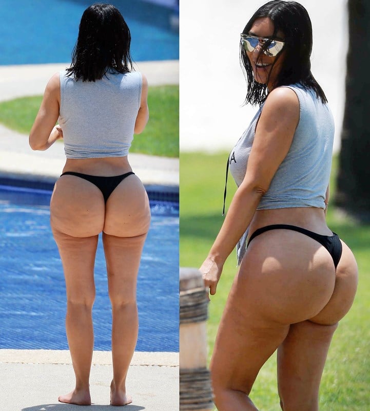 Kourtney Kardashian Destroys Kim In A Thong Bikini Booty Battle
