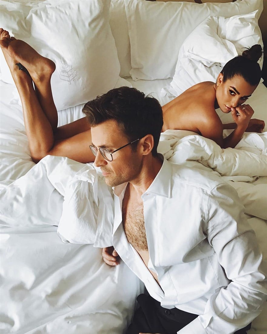 Lea Michele Covered Nude Bed Photo Shoot