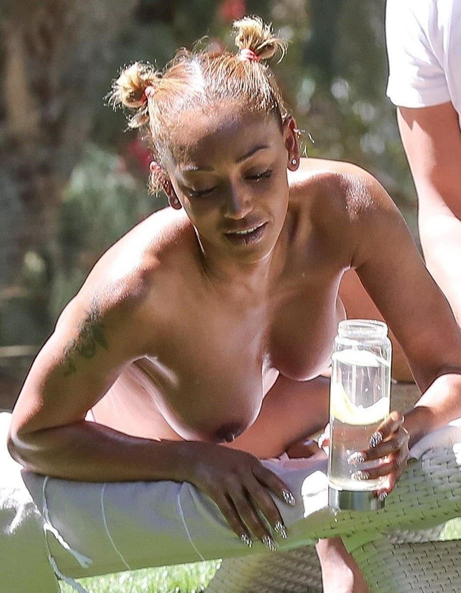 Mel B Topless Nude Sunbathing