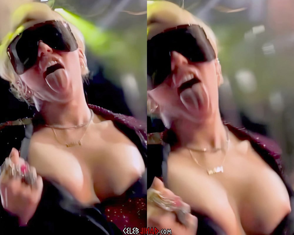 Miley Cyrus Back To Flashing Her Nude Tits And Ass