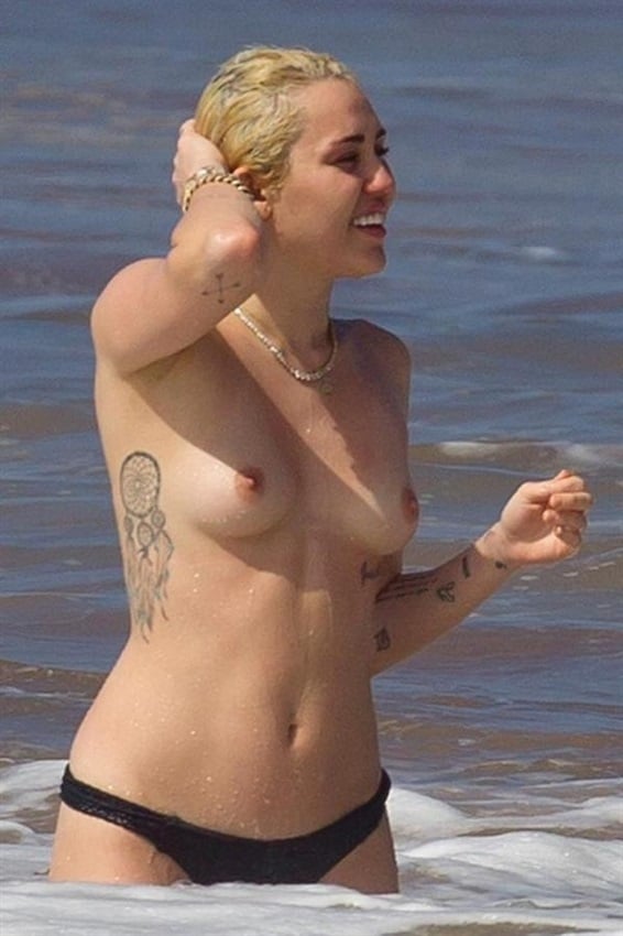 Miley Cyrus Completely Topless In Maui