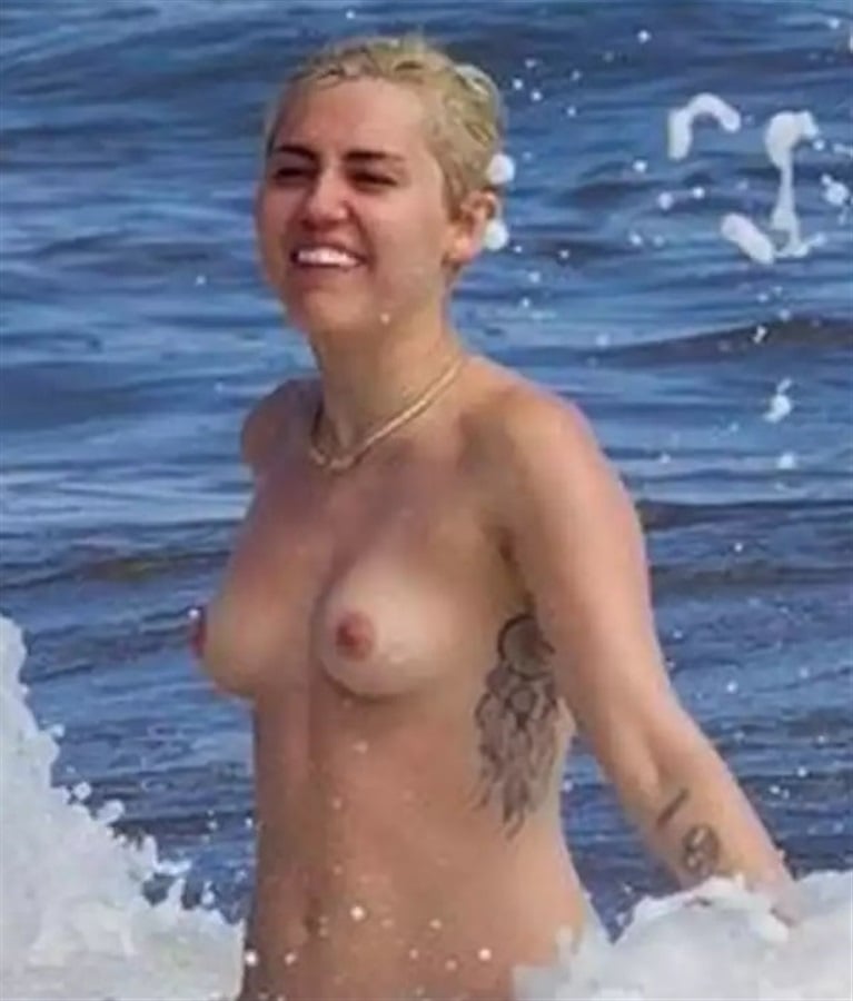 Miley Cyrus Fully Nude At The Beach