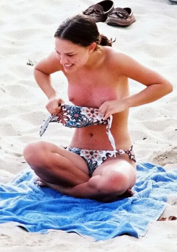 Natalie Portman Sunbathing Topless On The Beach