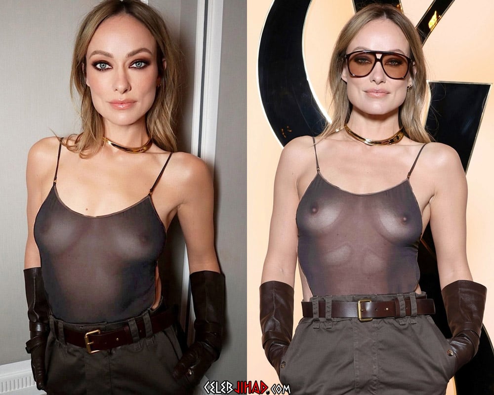 Olivia Wilde Shows Off Her Tits In A See Thru Top For Fashion