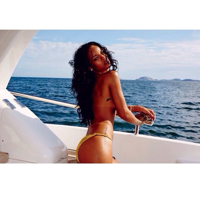 Rihanna Paddleboarding In A Bikini