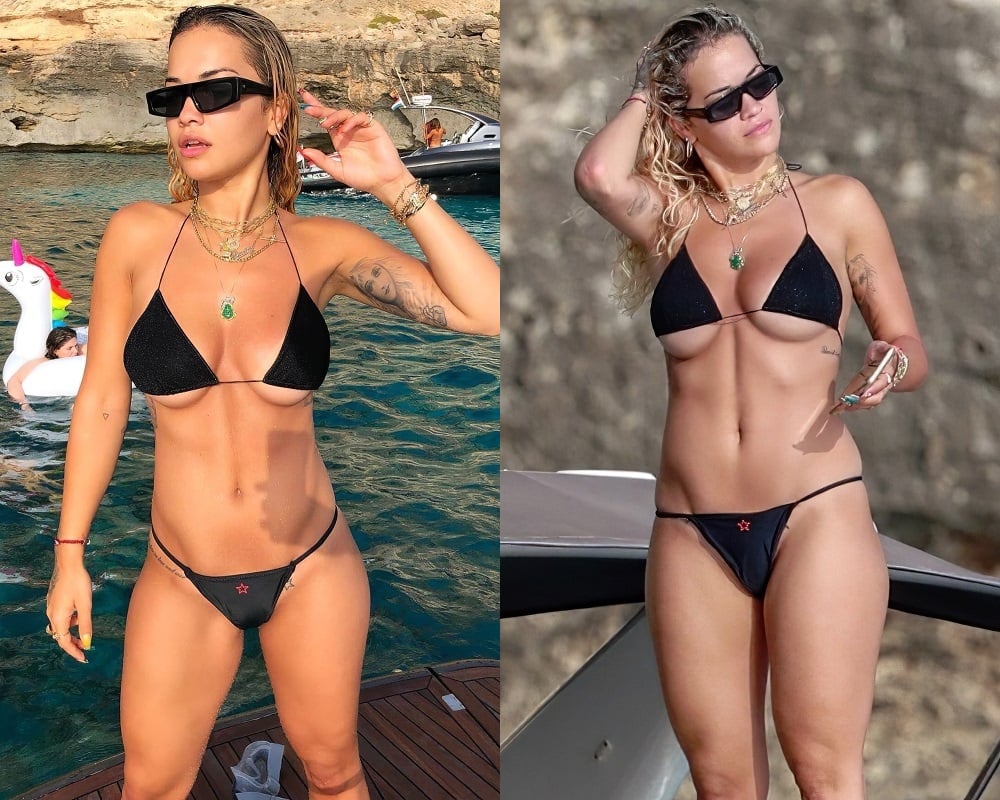 Rita Ora under boob bikini