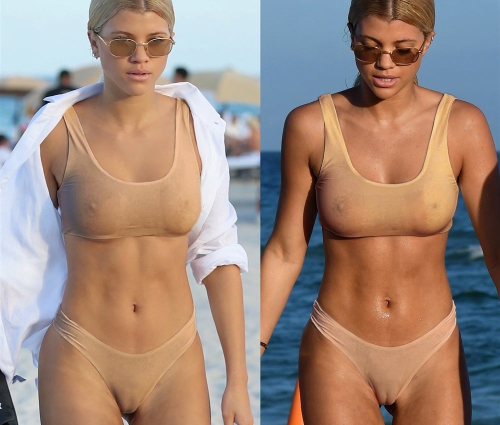 Sofia Richie Pussy Lips Nips And Ass Candid Bikini Pics