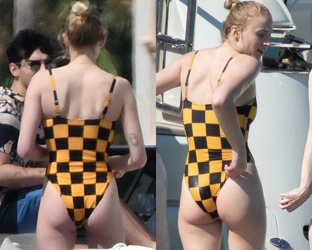 Sophie Turner’s Ass on a Yacht Candid Photos