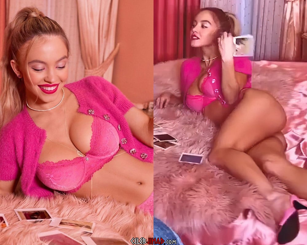 Sydney Sweeney Bounces Her Boobs And Models More Lingerie
