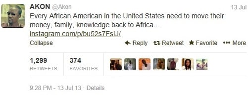 Rapper Akon Says Blacks Should Go Back To Africa