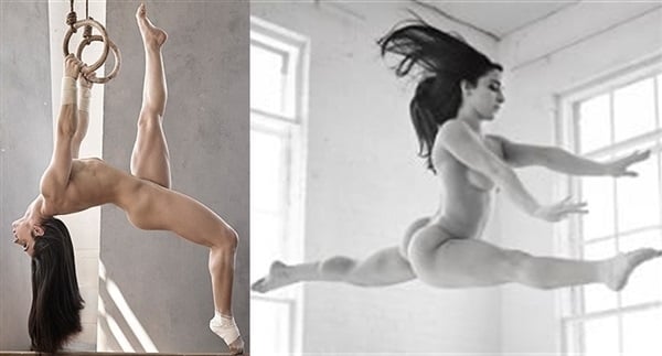 2-time Olympic gold medal winning gymnast Aly Raisman shows off her muscula...