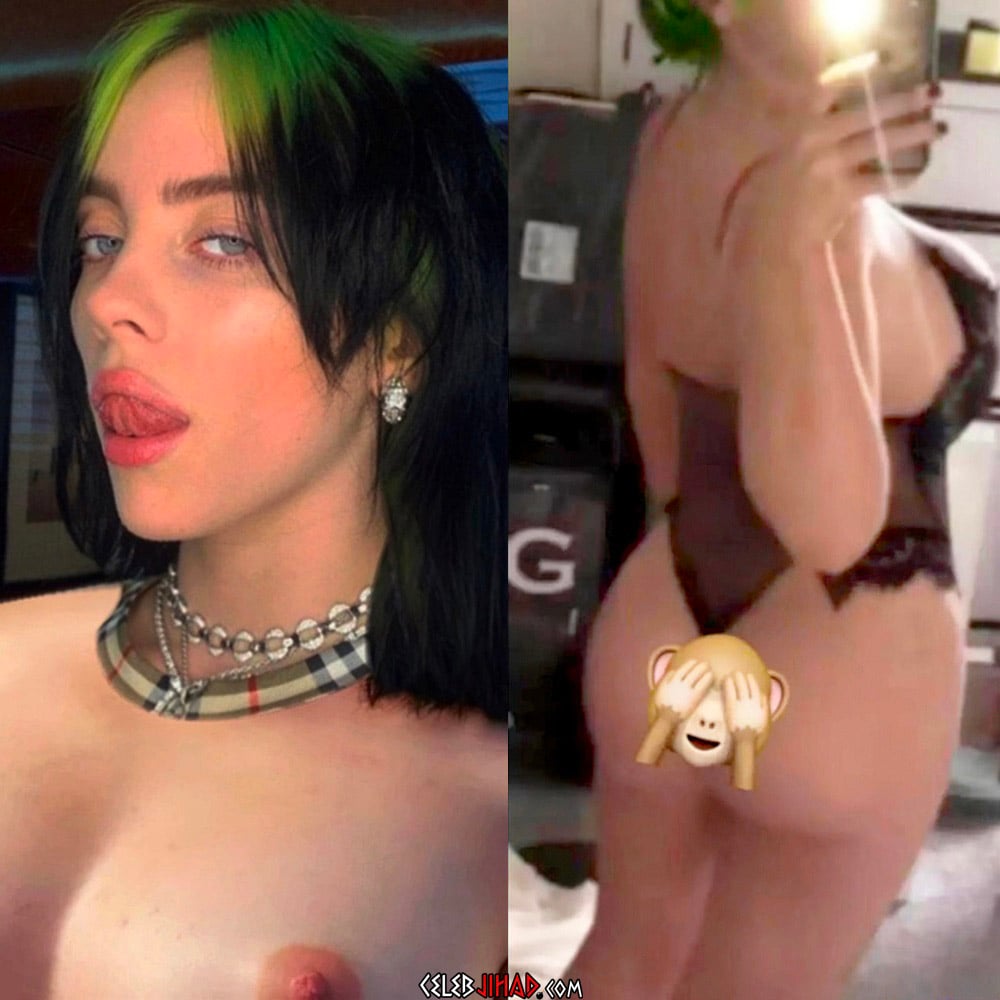 Sex Billy Elish Cleavage porn images billie eilish teases her nude tits and...