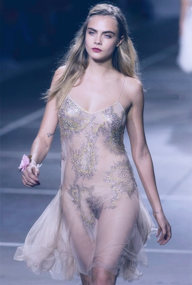 Delevingne Runway Pussy Slip