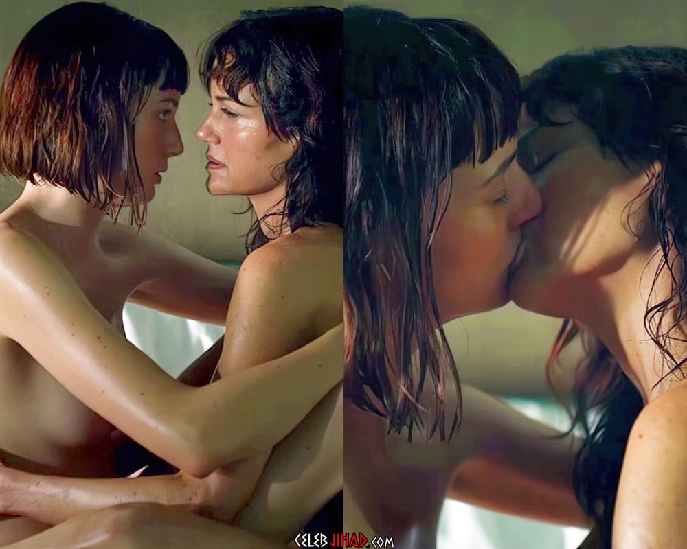 Carla Gugino & Gaite Jansen Nude Lesbian Sex Scene From “Leopard Skin”