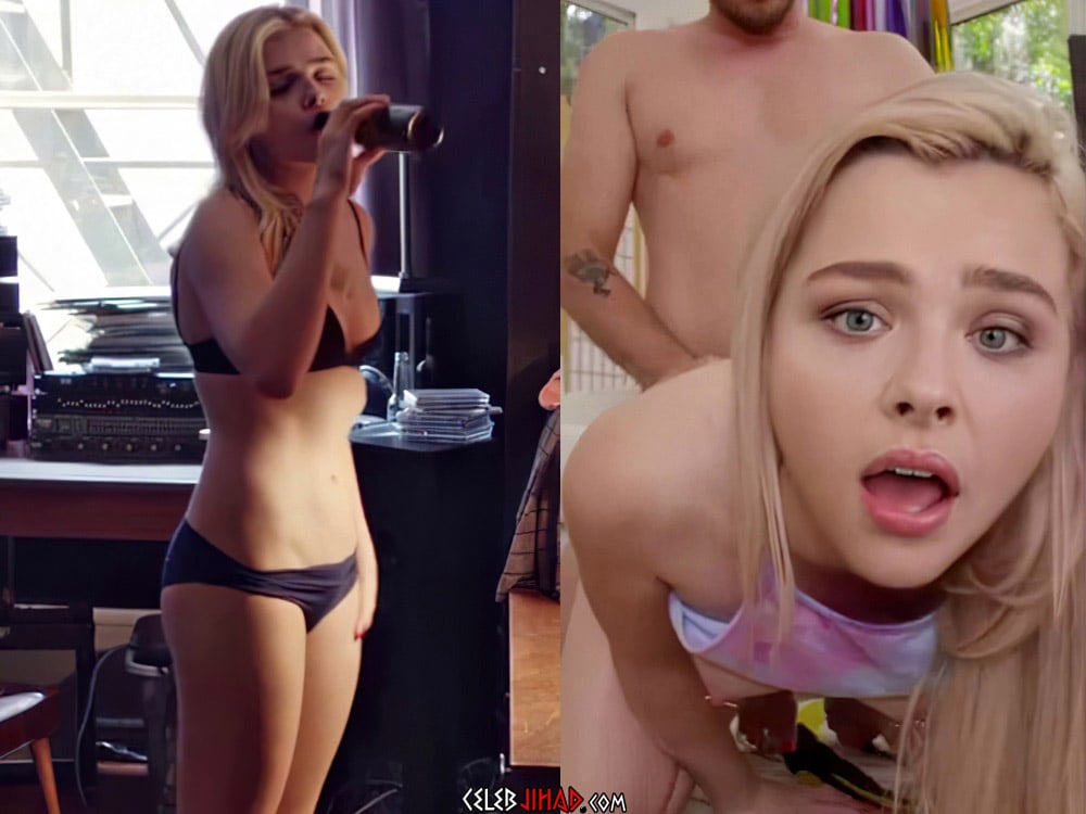 The video above appears to feature actress Chloe Grace Moretz getting drunk...