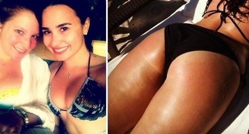 Demi Lovato Tweets Pics Of Boobs &amp; Butt