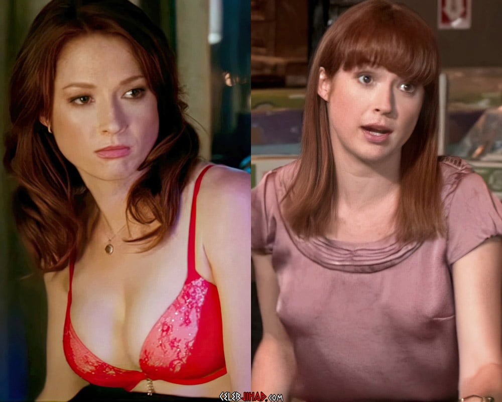 The Office" star Ellie Kemper boldly bares her boobs and rock hard nip...