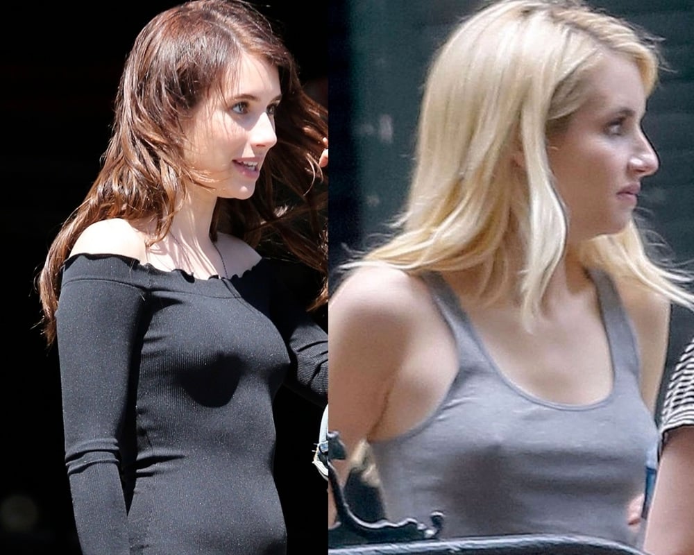 Emma Roberts nip pokies