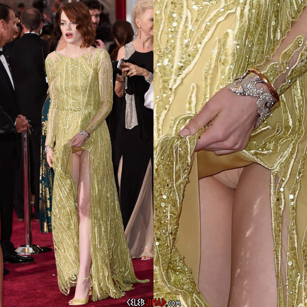 Emma Stone upskirt panties.