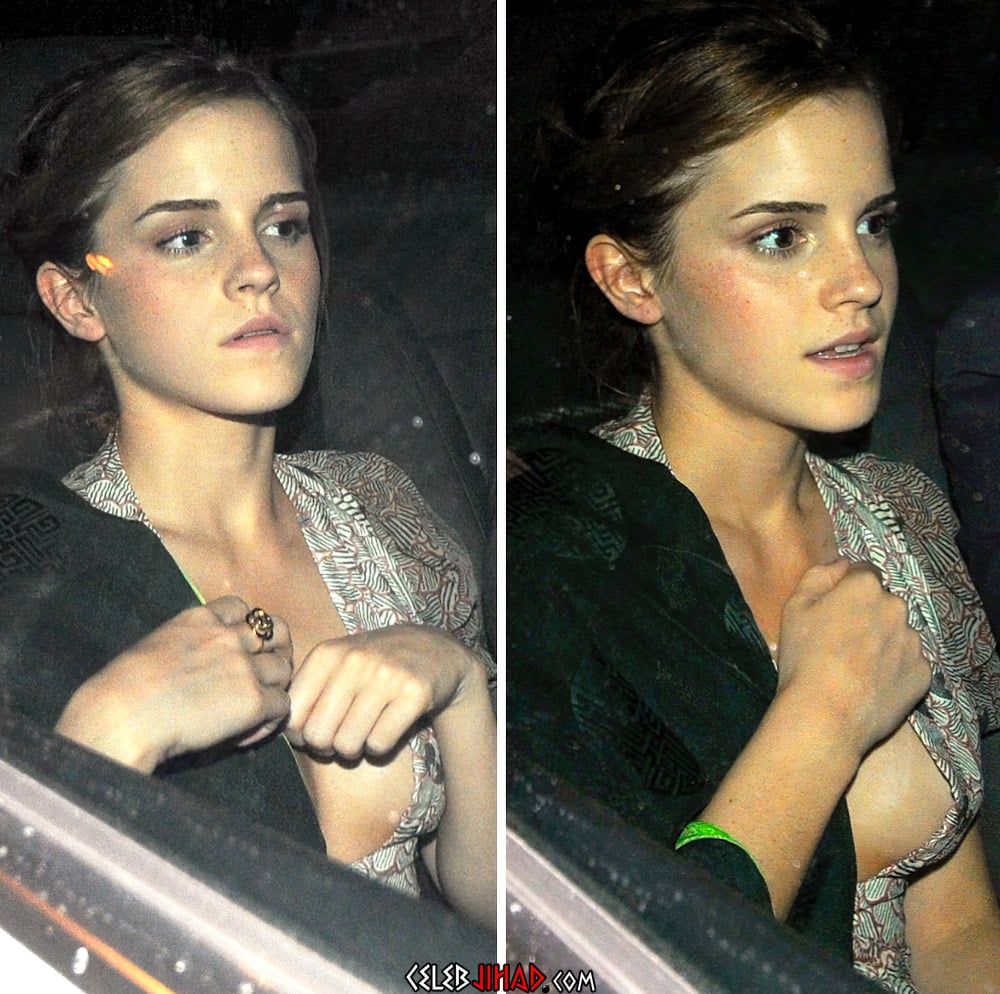 Emma Watson Rare Behind The Scenes Nipples Enhanced