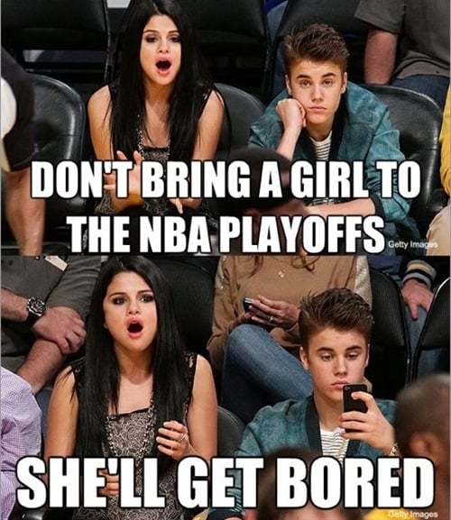 Justin Bieber &amp; Selena Gomez At The NBA Playoffs